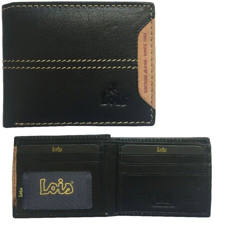 Portefeuille en cuir noir lois jeans