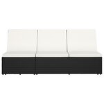vidaXL Chaise longue convertible avec coussin Résine tressée Noir
