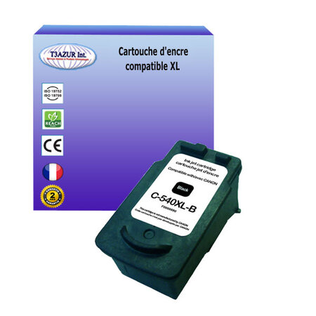 Cartouche compatible avec canon pixma ts3650 rot ts3650 weiss ts3650s bk remplace canon pg-540 xl noire - t3azur