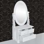 vidaXL Coiffeuse avec miroir pivotant ovale MDF