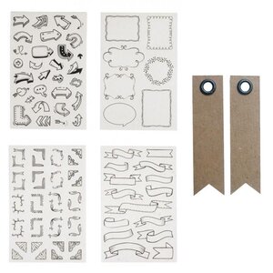 Stickers bulles et flèches pour Bullet Journal + 20 étiquettes kraft Fanion
