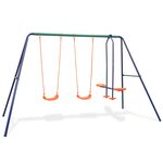 vidaXL Ensemble de balançoires avec 4 sièges Orange