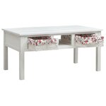 vidaXL Table basse Blanc 99 5 x 60 x 48 cm Bois