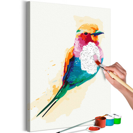 Tableau à peindre par soi-même - exotic bird l x h en cm 40x60