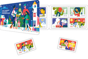 Carnet de 12 timbres Noël - Des timbres qui nous rapprochent - Lettre Verte