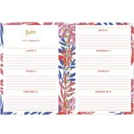 Agenda Semainier 2023-2024 - 13x18 Cm - Septembre 2023 À Août 2024 - Feuilles Roses Et Rouges - Draeger paris