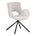 Chaise de salle à manger pivotante en tissu blanc