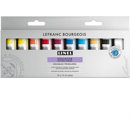 Set gouache doubles primaires linel 10 x 14ml - l&b