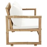vidaXL Canapé de jardin à 2 places avec coussins Bambou
