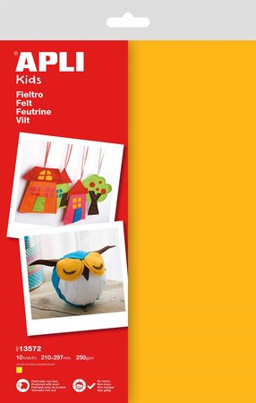 Feutrine A4 Jaune 10 feuilles