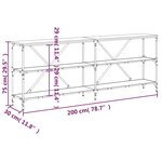vidaXL Table console chêne marron 200x30x75 bois d'ingénierie et fer