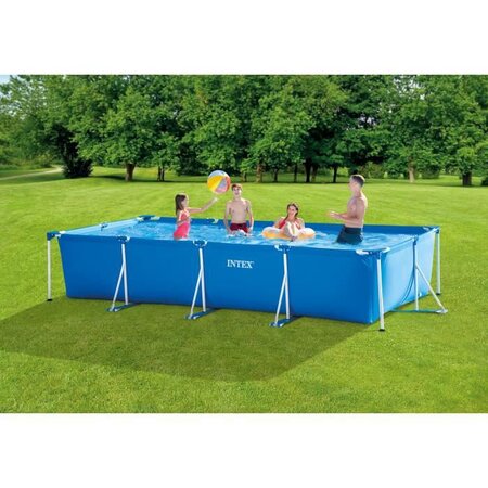 INTEX Kit Piscine Metal Frame Junior rectangulaire tubulaire - 4,50 x 2,20 x 0,84m