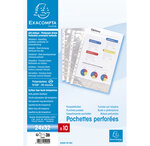 Sachet De 10 Pochettes Perforées Polypropylène Lisse Haute Qualité 9/100e - 24x32cm Vertical - X 10 - Exacompta