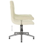 vidaXL Chaises pivotantes à manger lot de 2 crème velours