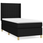 vidaXL Lit à sommier tapissier avec matelas Noir 90x200 cm Tissu