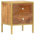 vidaXL Table de chevet 40 x 35 x 50 cm Bois de manguier solide