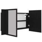 vidaXL Armoire à miroir de salle de bain LED Noir 80x12x45 Acrylique