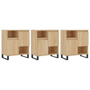 vidaXL Buffets 3 Pièces Chêne sonoma Bois d'ingénierie