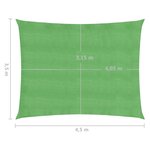 vidaXL Voile d'ombrage 160 g/m² Vert clair 3 5x4 5 m PEHD