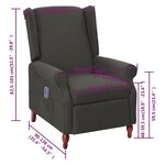 vidaXL Fauteuil inclinable de massage Gris foncé Tissu