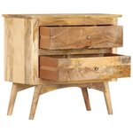 vidaXL Table de chevet 65 x 35 x 60 cm Bois de manguier massif