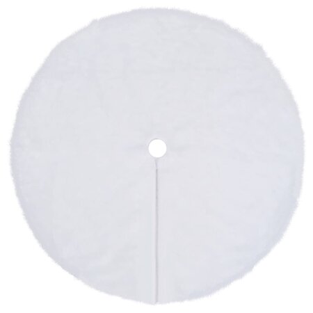 vidaXL Jupe de sapin de Noël Blanc 122 cm Fausse fourrure