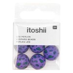 5 perles acid leo lilas Ø 16 mm
