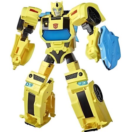 Transformers bumblebee cyberverse adventures - robot électronique officer bumblebee 25 cm - jouet transformable 2 en 1