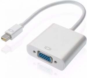 Convertisseur Mini DisplayPort mâle 1.1 vers VGA femelle (D-sub DE-15) 10cm (Blanc)