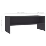 vidaXL Meuble TV Gris 100 x 40 x 40 cm Aggloméré