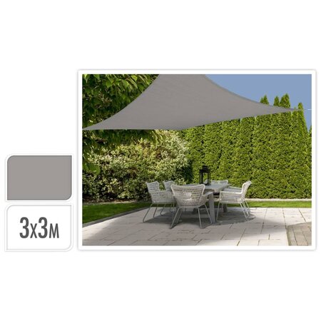 ProGarden Toile d'ombrage 3x3 m Gris Carré