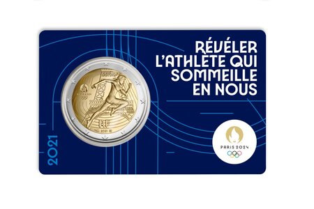 Monnaie 2€ commémorative Jeux Olympiques de Paris 2024 - JO - Qualité BU Millésime 2021 - 1/5