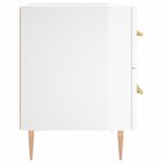 vidaXL Table de chevet blanc brillant 40x35x47 5 cm bois d’ingénierie