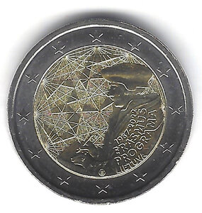 Monnaie 2 euros commémorative lituanie erasmus 2022