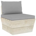 vidaXL Salon de jardin palette 3 Pièces avec coussins Épicéa imprégné