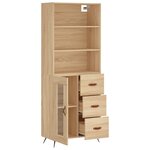 vidaXL Buffet haut Chêne sonoma 69 5x34x180 cm Bois d'ingénierie