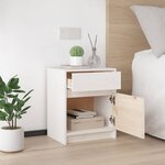 vidaXL Tables de chevet 2 Pièces Blanc 40x31x50 cm Bois de pin massif