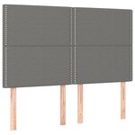 vidaXL Lit à sommier tapissier avec matelas Gris foncé 140x190cm Tissu