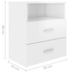 vidaXL Tables de chevet 2 Pièces Blanc brillant 50x32x60 cm