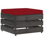 vidaXL Salon de jardin 11 Pièces avec coussins Bois imprégné de gris