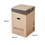 Lot de 20 cartons de déménagement hauts 96l - 40x40x60cm - made in france - 70  fsc certifié - charge max 20kg