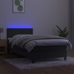 vidaXL Sommier tapissier et matelas et LED Gris foncé 80x200cm Velours