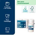 Bobine d'essuyage à dévidage central tork wiper 420 maxi blanche - carton de 6