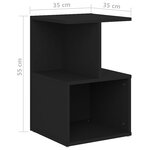 vidaXL Tables de chevet 2 Pièces Noir 35x35x55 cm Aggloméré