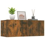 vidaXL Meubles TV 2 Pièces Chêne fumé 80x30x30 cm Bois d'ingénierie