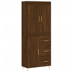 vidaXL Buffet haut Chêne marron 69 5x34x180 cm Bois d'ingénierie