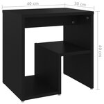 vidaXL Tables de chevet 2 Pièces Noir 40x30x40 cm Aggloméré