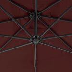 vidaXL Parasol déporté avec mât en acier 300 cm Rouge bordeaux