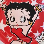 Cendrier rond métallique betty boop étoiles