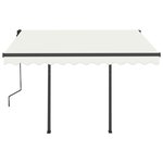 vidaXL Auvent manuel rétractable avec LED 3x2 5 m Crème